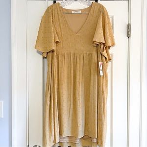 Arula Size B (2X, 18/20) Amelia Babydoll Dress in Yellow/Gold